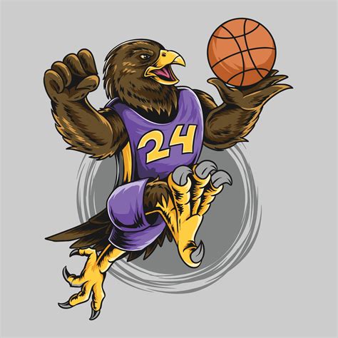 Eagle Wearing Basketball Playing Ball Vector Art At Vecteezy