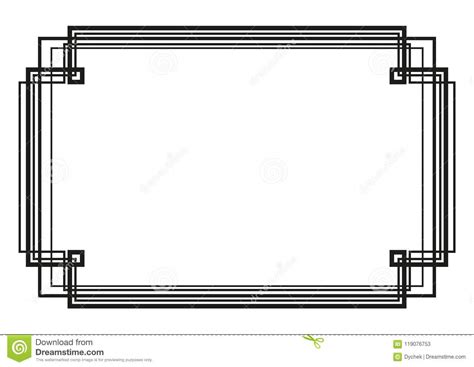 Art Deco Frame Simple Vector Illustration Stock Vector Illustration