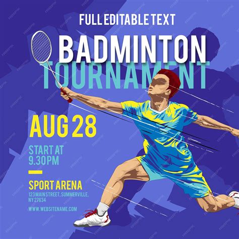 Premium Vector Badminton Tournament Flyer Design Template