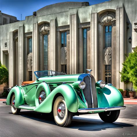 Art Deco 1937 Delahaye 135ms Figoni Roadster Ai Generated Artwork