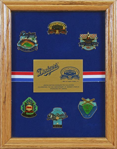 Dodgers Framed Limited Edition Dodger Stadium Collector 6 Pin Set In