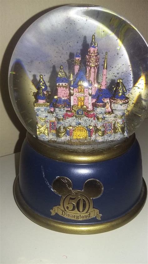 Vintage Disney Snow Globe Disneyland 50th Anniversary Musical Rare