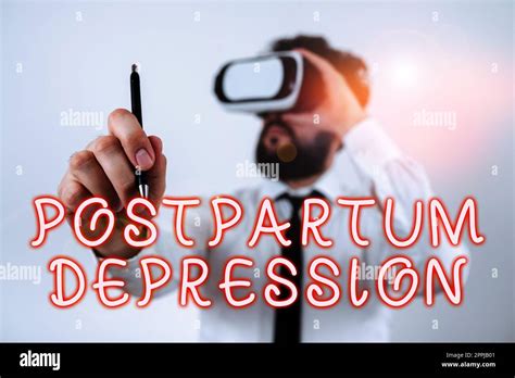 Text Caption Presenting Postpartum Depression Business Concept A Mood Disorder Involving