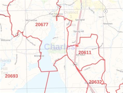 Charles County Md Zip Code Map