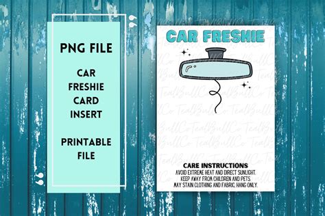 Freshie Care Card Package Insert Turquoise Etsy