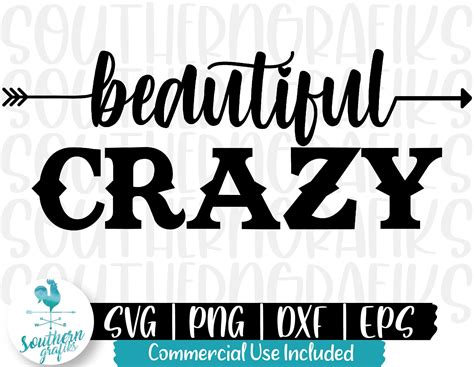 Beautiful Crazy Svg Eps Png Dxf Sublimation Designs Etsy Svg Dxf