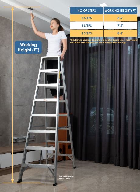 Ladder Hub Aluminium Double Elegant Ladder 3 Steps De03