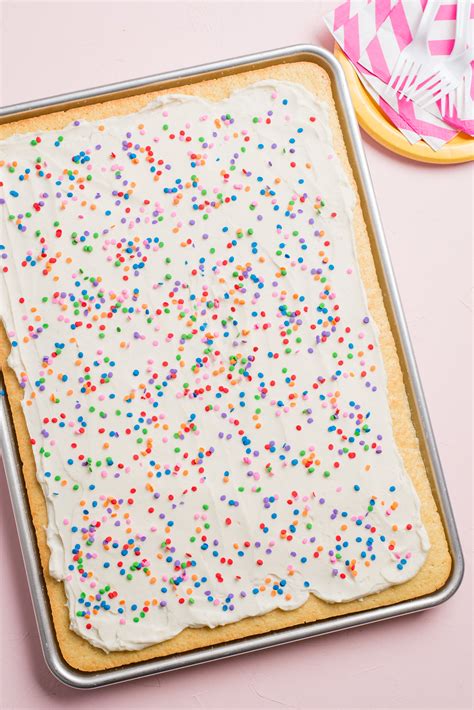 Recipe One Bowl Vanilla Sheet Cake With Sprinkles Kitchn