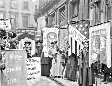 Suffragettes Taking Part In A Pageant Organised By The National Union