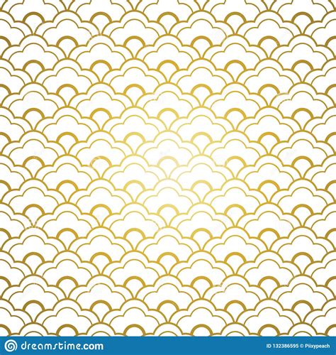 White Gold Chinese Seamless Pattern Stock Vector Illustration Of