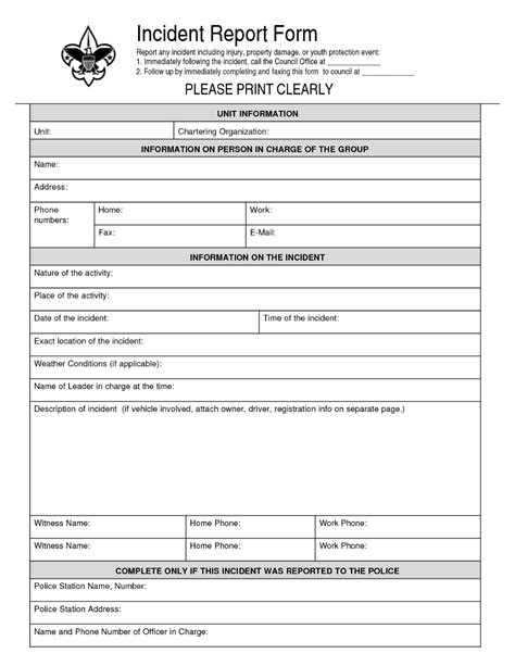 Medical Incident Report Form Template Regarding Office Incident Report