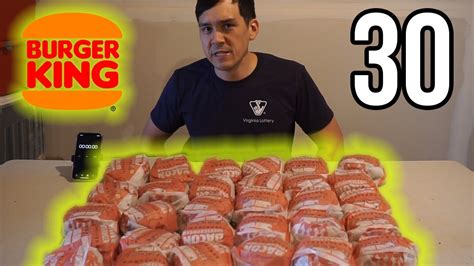 30 Burger King Bacon Cheeseburger Challenge Youtube