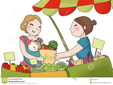Mother Going To The Market Clip Art