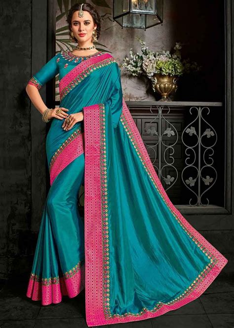 The overall size and shape represents the type of degree: Peacock green color two-tone silk Saree | Party wear sarees, Saree designs, Party wear sarees online