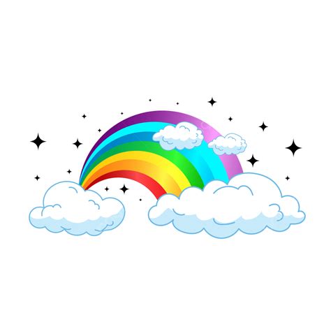 Rainbow Clouds Vector Hd Png Images Rainbow Clip Art With Stars And