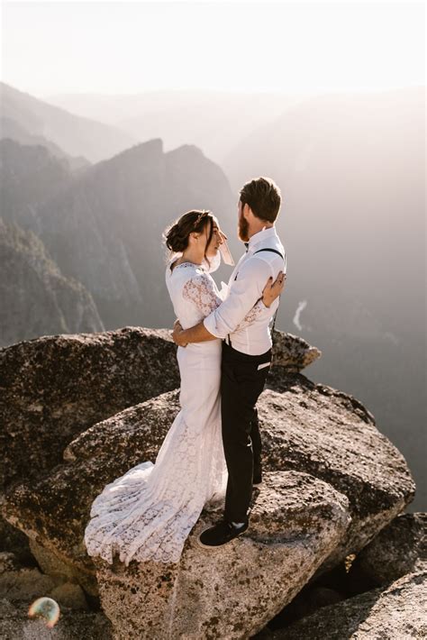 Destination Elopement In Yosemite Valley Adventure Wedding Portraits Romantic Vows On A