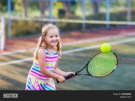 Child Playing Tennis Image And Photo Free Trial Bigstock