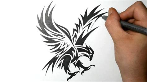 Watch the short video, and download the free instructions. How to Draw an Eagle - Tribal Tattoo Design Style - YouTube