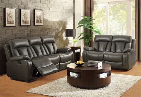 Breakdown or breakage of motors for motorized recliners and reclining furniture after the need help now? Homelegance Ackerman Reclining Sofa Set - Grey Bonded ...