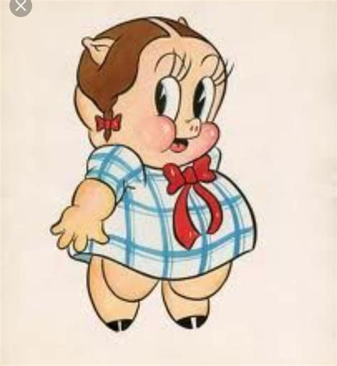 Petunia Pig Painted Rock Idea Vintage Cartoon Pig Illustration