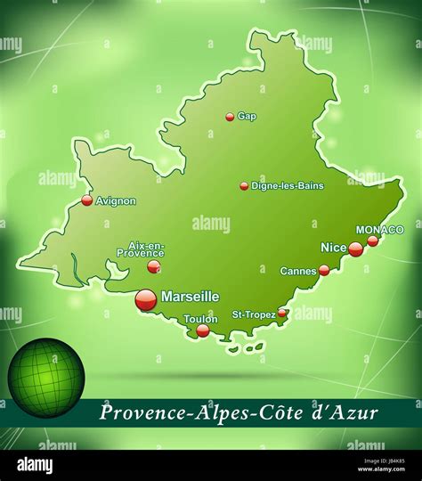 Provence Alpes Côte D´azur In Frankreich Als Inselkarte Mit Abstraktem