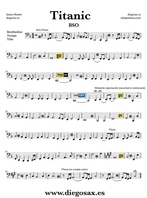 Partitura Del Titanic Estudiar