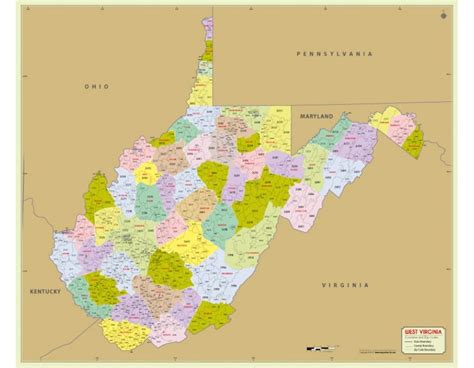 West Virginia Zip Code Map Virginia Map
