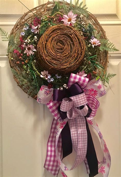 Grapevine Spring Hat Spring Decor Spring Door Hanger | Etsy | Spring flower wreath, Spring decor ...
