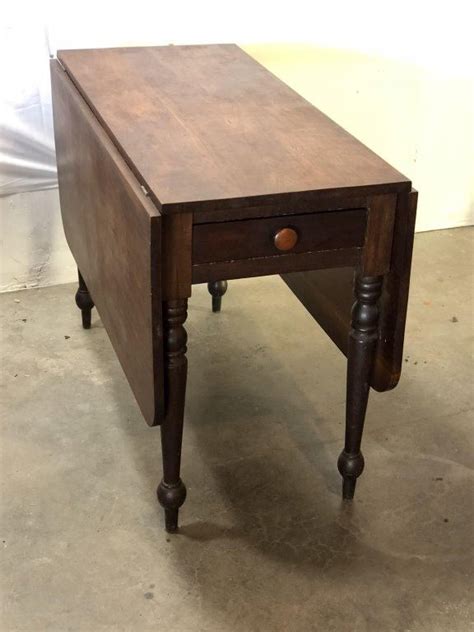 Antique Drop Leaf Table With Drawer