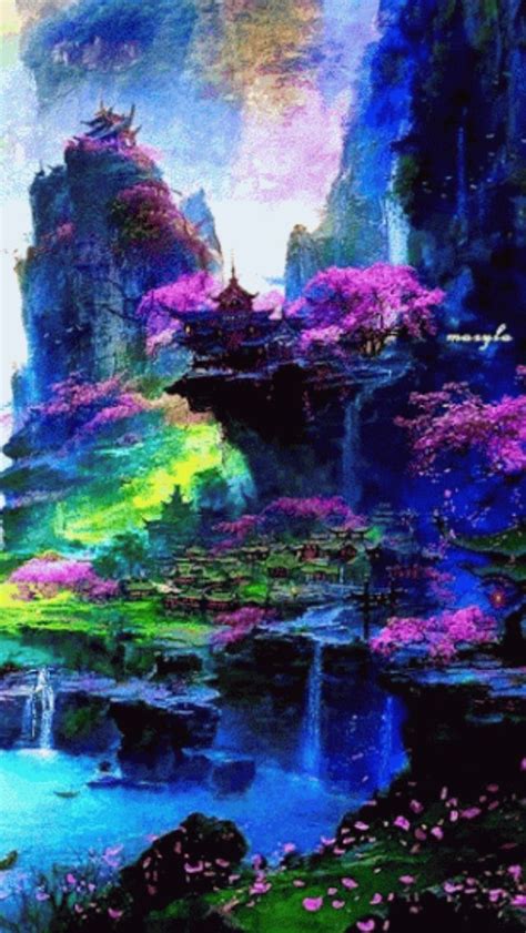 Color Paradise Fantasy Landscape Beautiful Nature Wallpaper Scenery