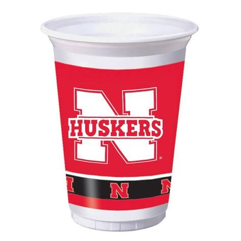 96case Case Of University Of Nebraska Plastic Cups 20 Oz Printed