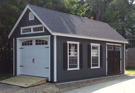 The Bold Shutters Look Nice On This 12x24 Garden Manor Cape Garage