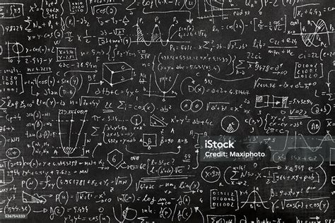 Very Complicated Math Formula On Blackboard Stock Illustration