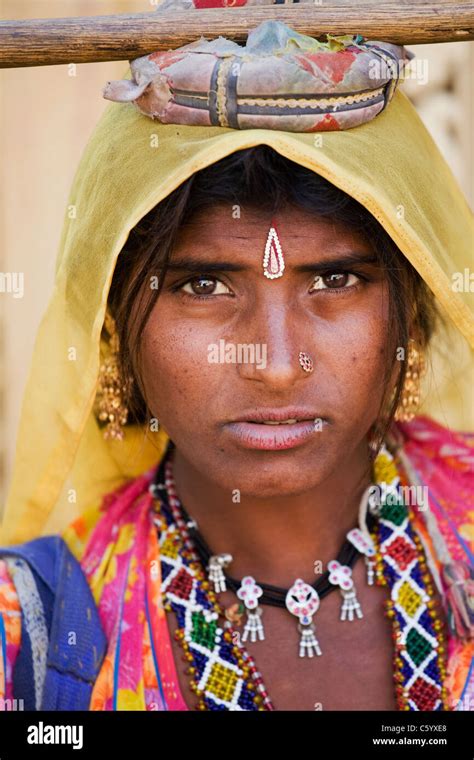 A Woman On The Streets Of Jaisalmer In The Great Thar Desert Rajasthan