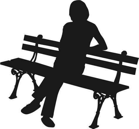 Download Person Sitting On Bench Silhouette Full Size Png Image Pngkit