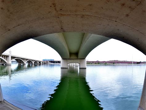 Tempe Town Lake Bridge Photo Taken With A Fisheye Lens Tempe Town