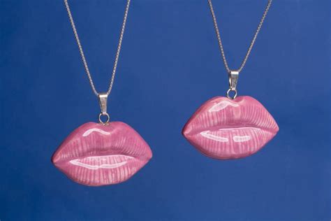 Lip Necklace Lips Pendant Love Necklace Kiss Necklace Etsy