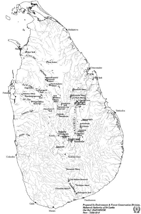 Map Of Sri Lanka Showing Major Rivers Download Scientific Diagram