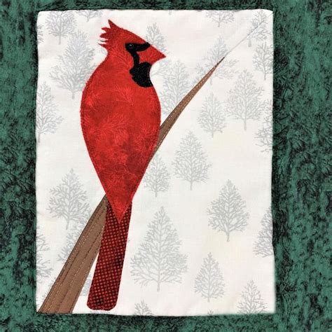 Northern Cardinal Bird Applique Quilt Pattern Digital Etsy Applique
