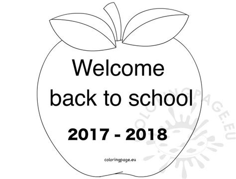 We help our customers create, deliver and optimize content and applications. Apple Welcome back to school 2017 - 2018 - Coloring Page