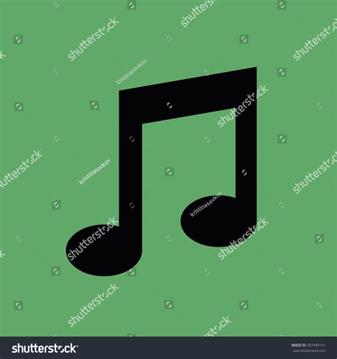 Black Music Note Icon Vector Stock Vector Royalty Free 437449141
