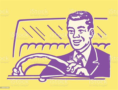 Man Driving Car Stock Illustration Download Image Now 2015 Adult