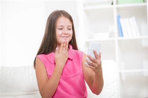 Smiling Deaf Girl Talking Using Sign Language Stock Image Image Of