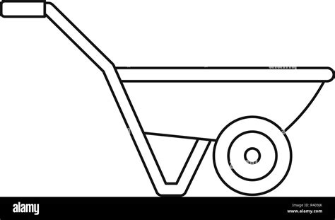 Hand Truck One Wheel Icon Outline Hand Truck One Wheel Vector Icon For