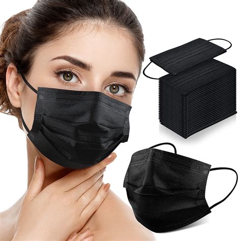 Black Face Masks 50 Pack Disposable Face Mask Disposable Masks Black