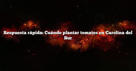 Respuesta rápida Cuándo plantar tomates en Carolina del Sur