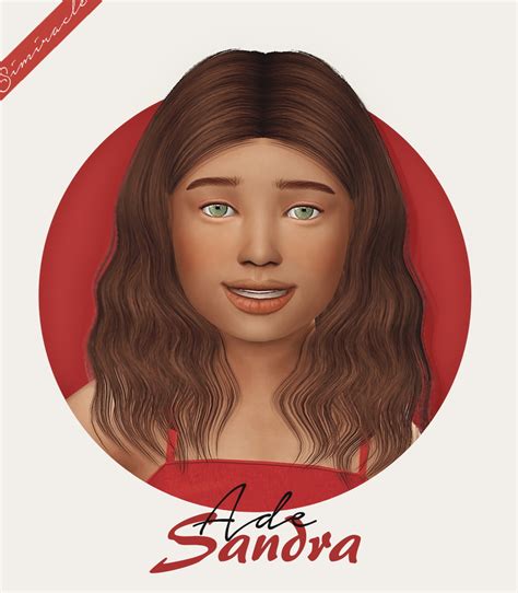 Simiracle Adedarma`s Sandra Hair Retextured Kids Version Sims 4 Hairs