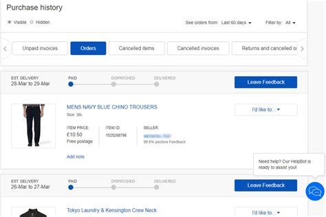 Ai Chatbot Added To New Ebay Purchase History Page Channelx