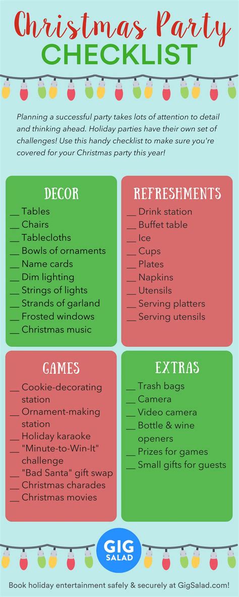 Christmas Party Checklist Christmas Party Checklist Christmas Party