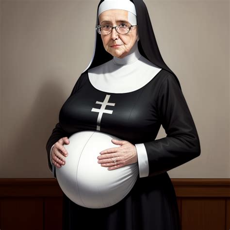 convert photo to picture pregnant older nun with large belly